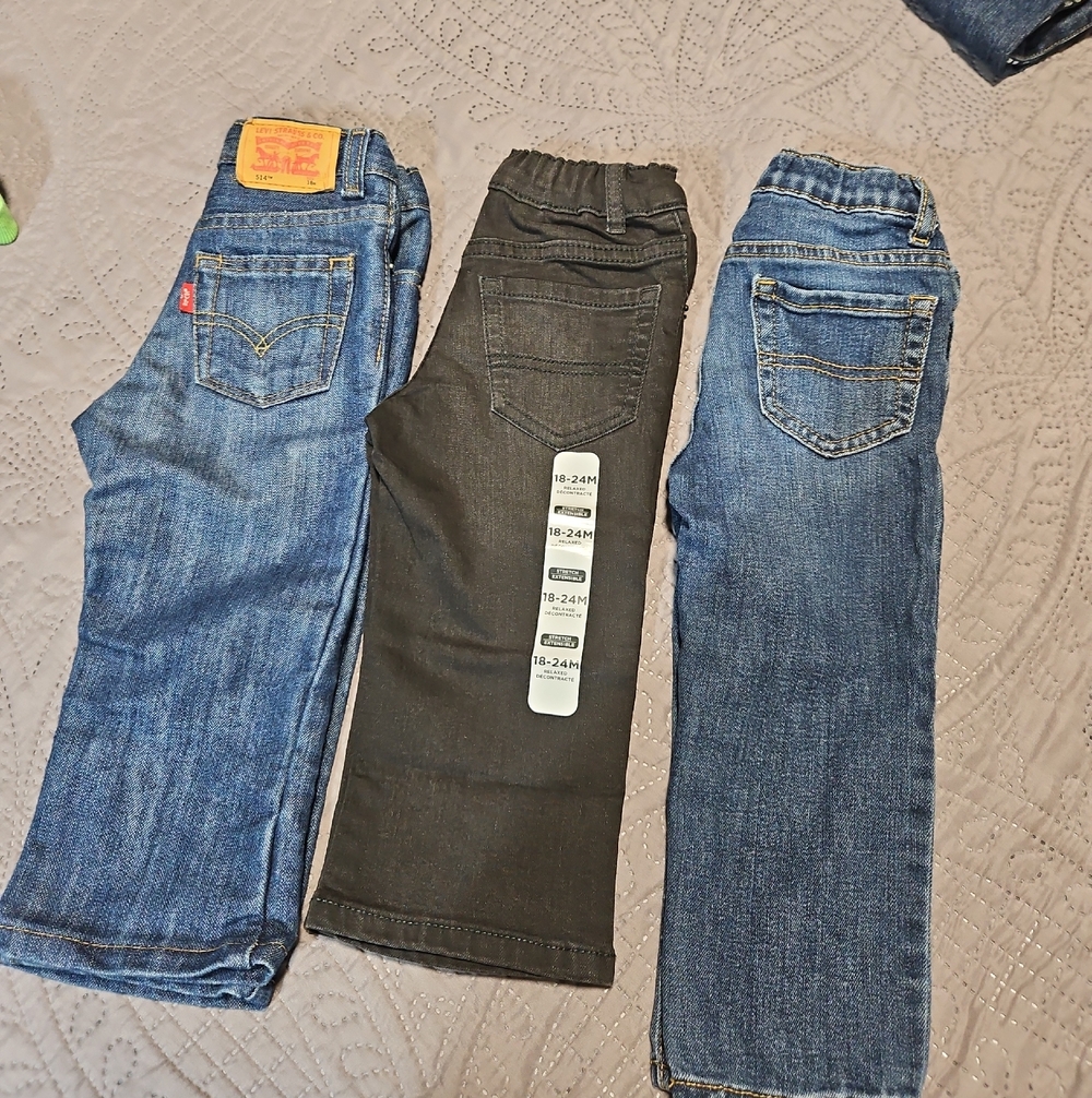 Levi's Boys Black and Blue Straight Jeans Trio